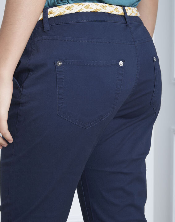 Pantalon marine chino ceinture fantaisie Francis | 1-2-3 Pantalon marine chino ceinture fantaisie Francis PhotoZ | 1-2-3