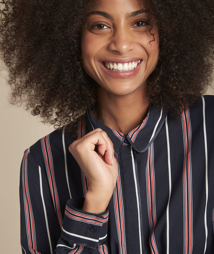 Chemise rayée marco marine.