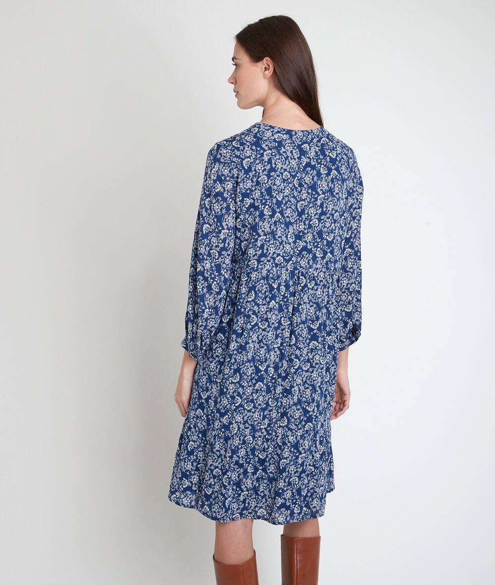 Robe marine imprimé fleuri lou marine.