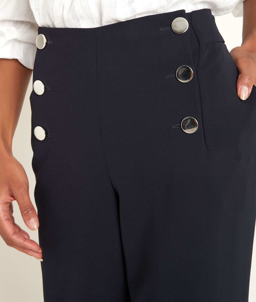 Pantalon à pont en microfibre marine hubert marine.