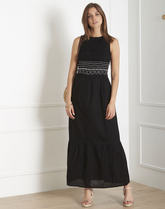 Robe noire brodée en coton Luvanah | 1-2-3 Robe noire brodée en coton Luvanah PhotoZ | 1-2-3