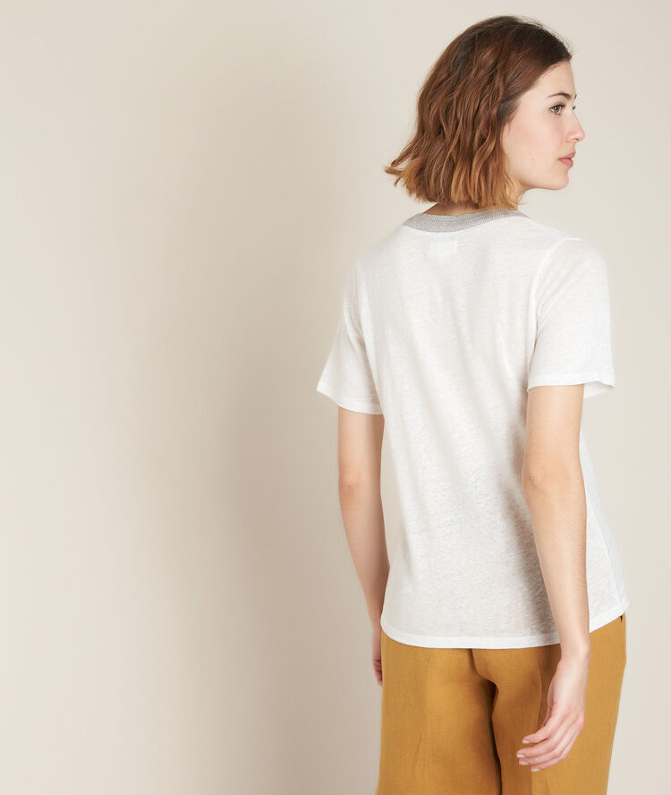 Tee-shirt en lin blanc rwana blanc.