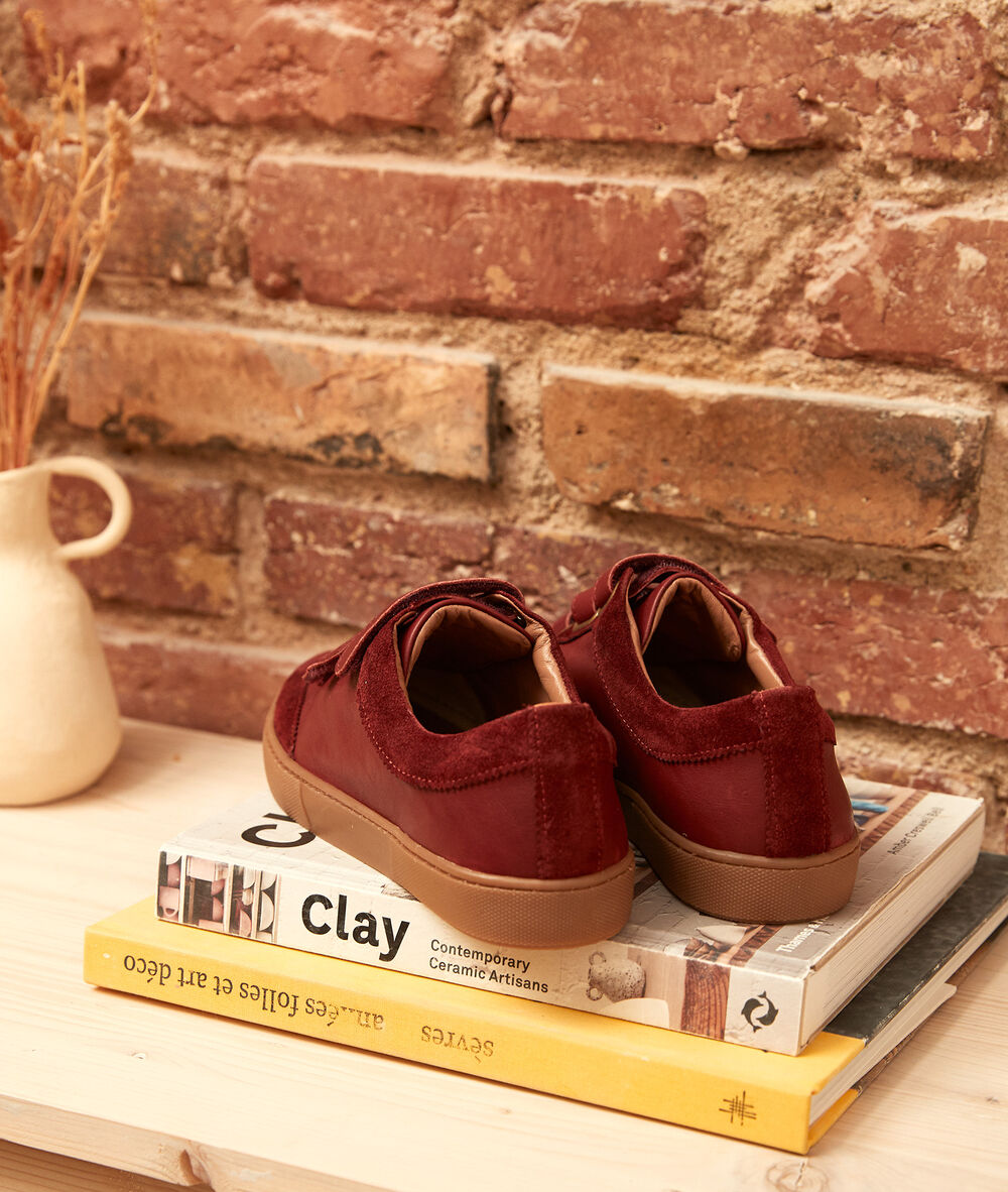 Sneakers aus bordeauxfarbenem leder vic bordeaux fonce.