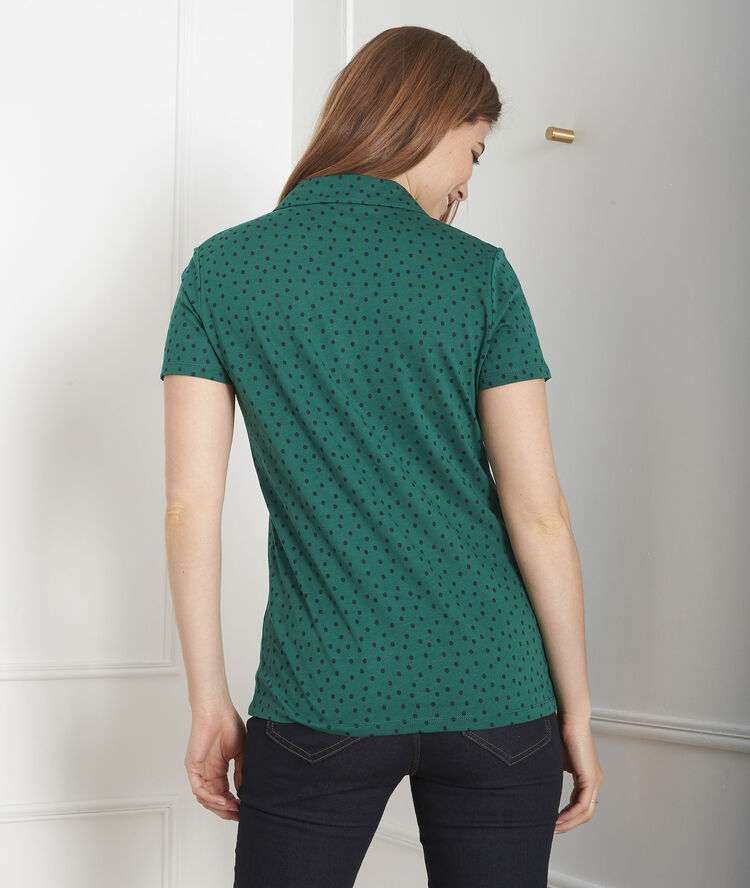 Grünes t-shirt mit pünktchen-print patty smaragdgrün.