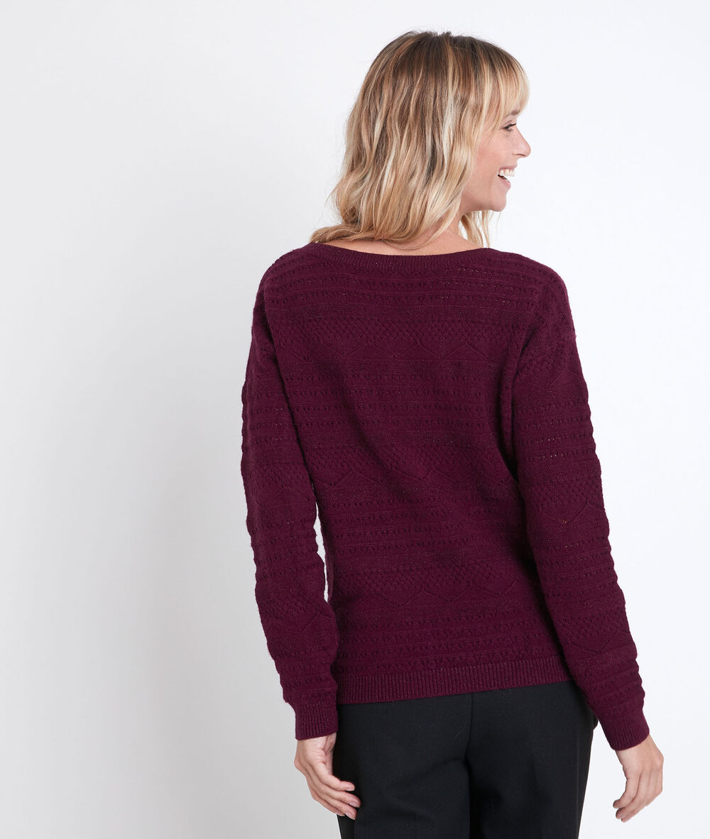 Pull grenat ajouré riggy grenat.