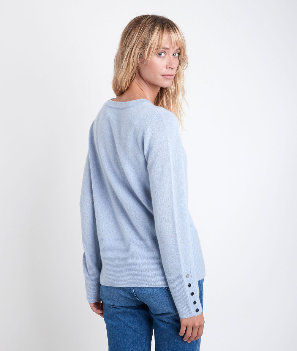 Pull en cachemire bleu river bleu chambray.