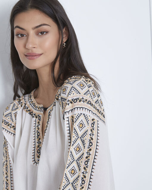 Blouse écru brodée vahan ecru.