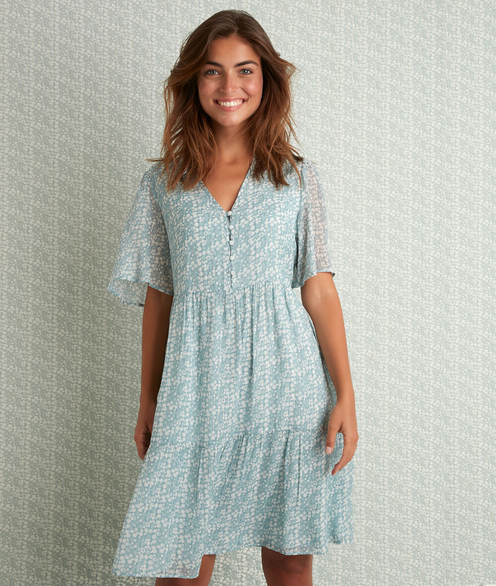 Robe imprimée nara ardoise.