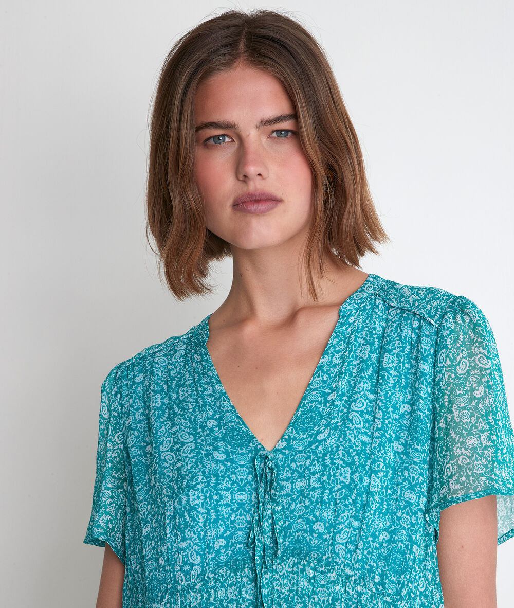 Robe imprimée turquoise lola turquoise.