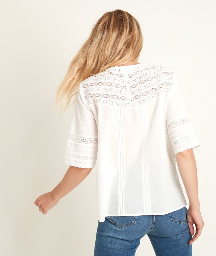 Blouse en dentelle edia blanc.