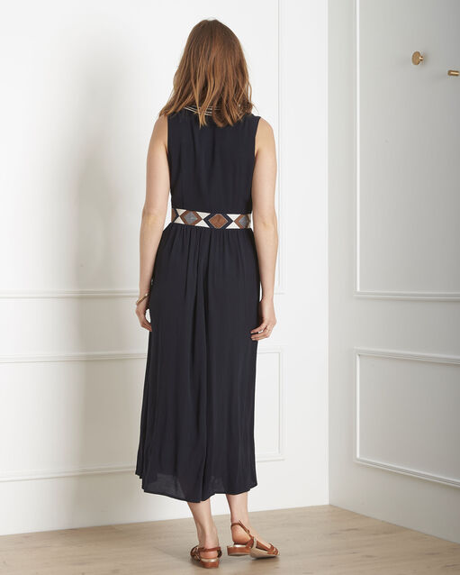 Robe marine brodée ethnique lindsay marine.