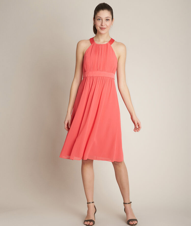Robe en polyester recylé onylle corail.