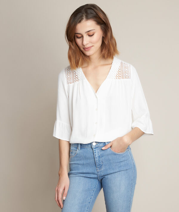 Blouse à dentelle écrue Eddie | 1-2-3 Blouse à dentelle écrue Eddie PhotoZ | 1-2-3