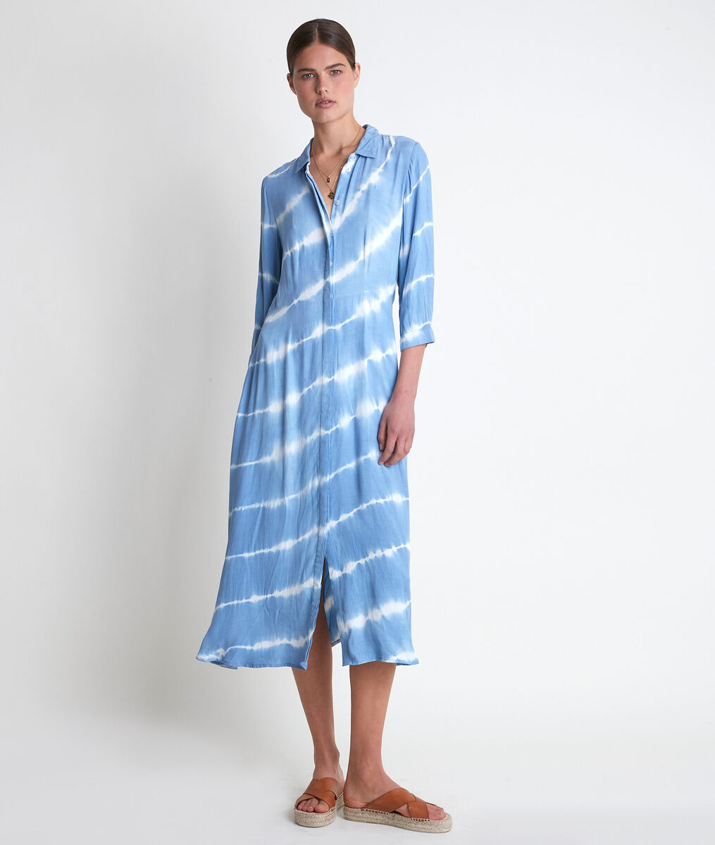 Robe chemise tie & dye bleu ciel Laurice Bis | 1-2-3 Robe chemise tie & dye bleu ciel Laurice Bis PhotoZ | 1-2-3