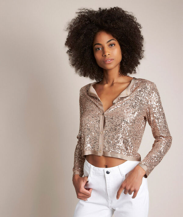 Gilet court sequins rose Rock | 1-2-3 Gilet court sequins rose Rock PhotoZ | 1-2-3