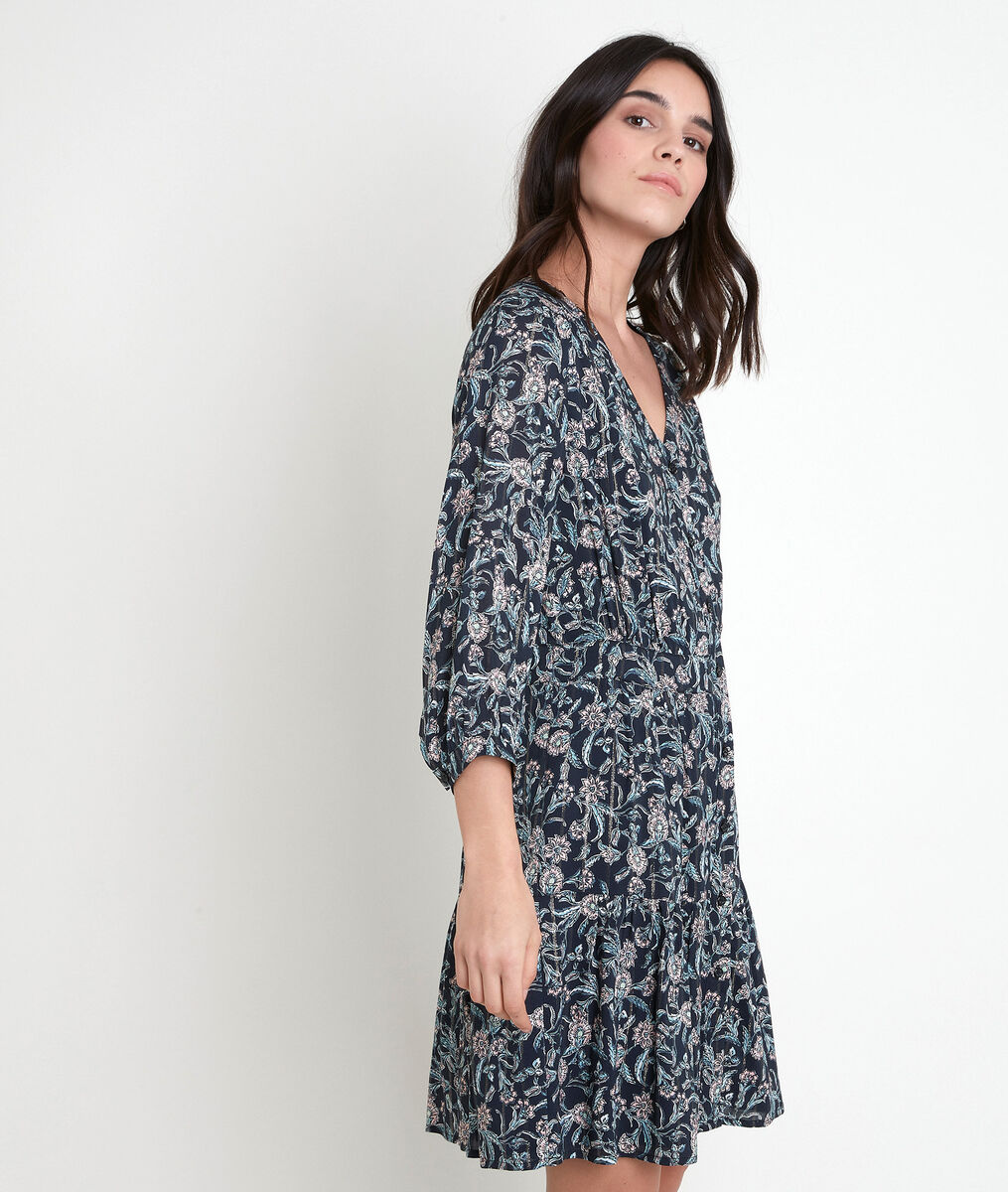 Robe bleue imprimée Louisette | 1-2-3 Robe bleue imprimée Louisette PhotoZ | 1-2-3