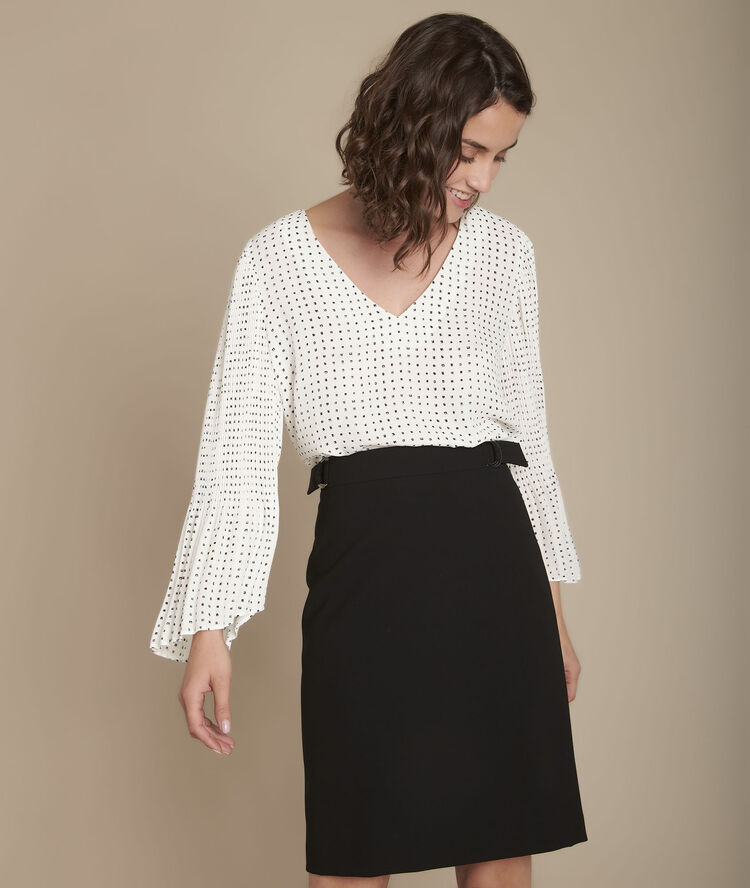 Blouse écrue à pois morgane ecru.