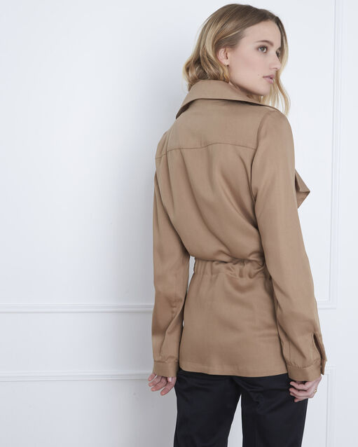 Veste beige fluide détail oeillets felicita beige.