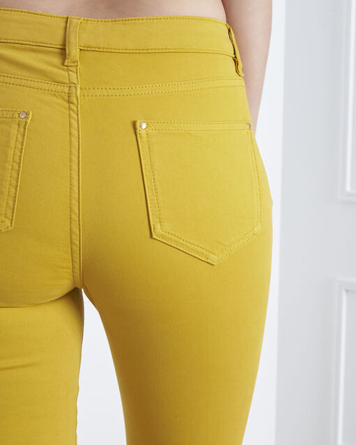 Jean anis 7/8e slim satin de coton vendome anis.