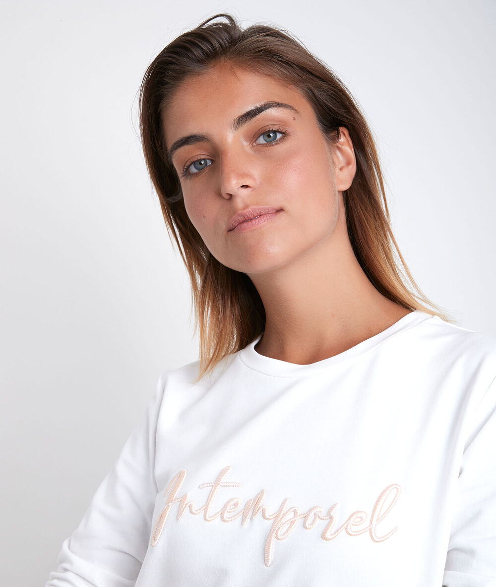 Sweat écru brodé daphne ecru.