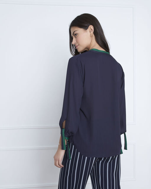 Blouse marine détails contrastés vicky marine.