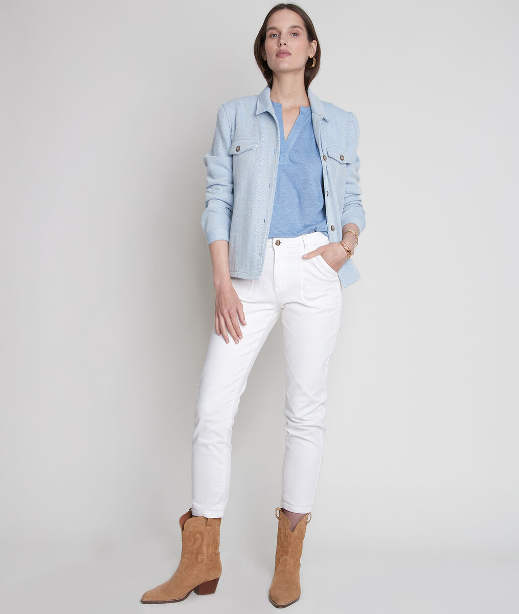 Top en lin biologique bleu Ilaria | 1-2-3 Top en lin biologique bleu Ilaria PhotoZ | 1-2-3