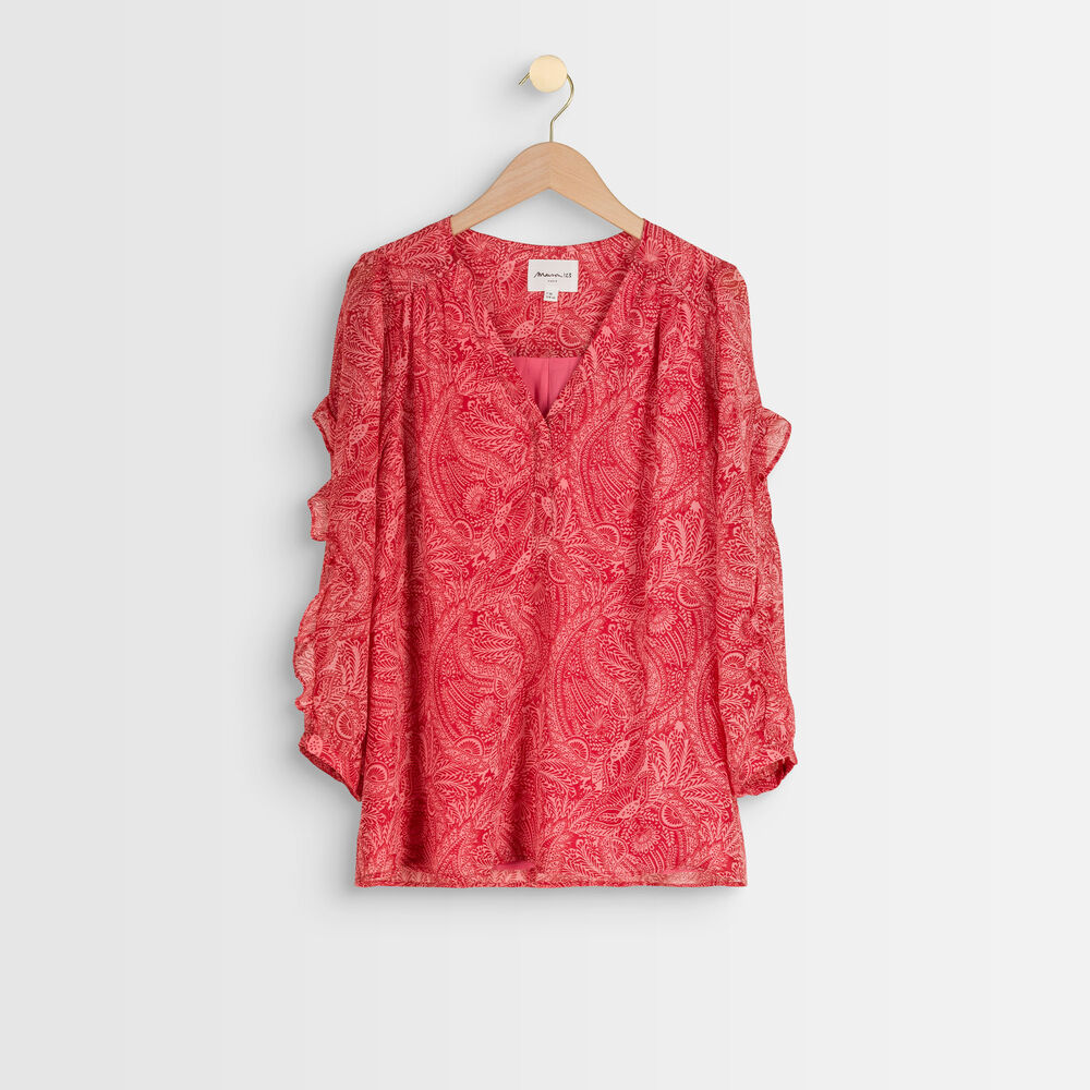 Blouse rose imprimé fleuri teneris bois de rose.