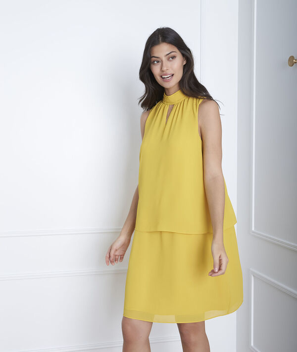 Robe jaune col montant Heloise | 1-2-3 Robe jaune col montant Heloise PhotoZ | 1-2-3