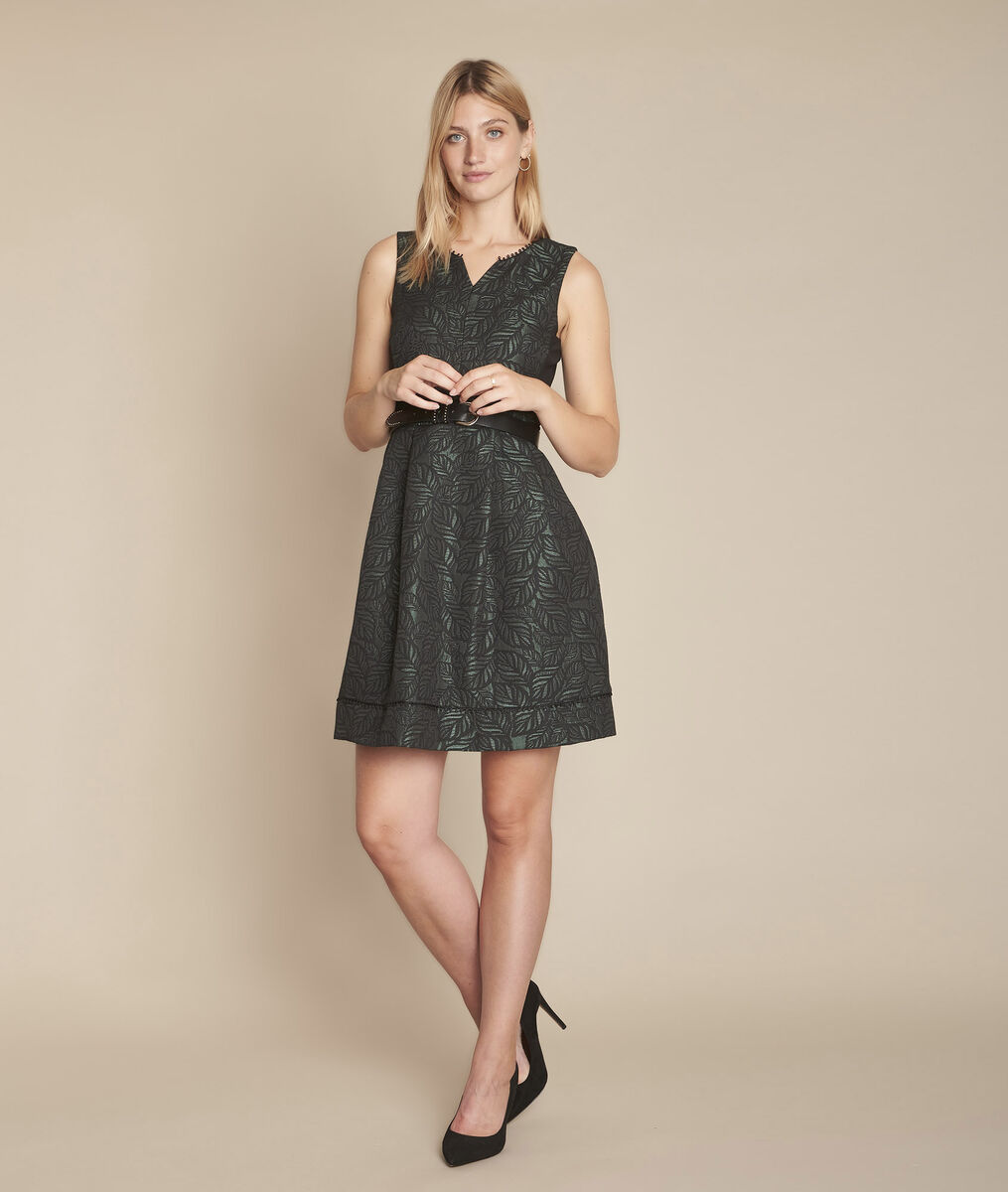 Robe corolle en jacquard Romane | 1-2-3 Robe corolle en jacquard Romane PhotoZ | 1-2-3