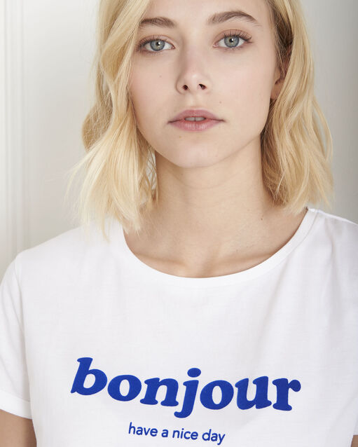 Weißes t-shirt bonjour pleasure weiss.