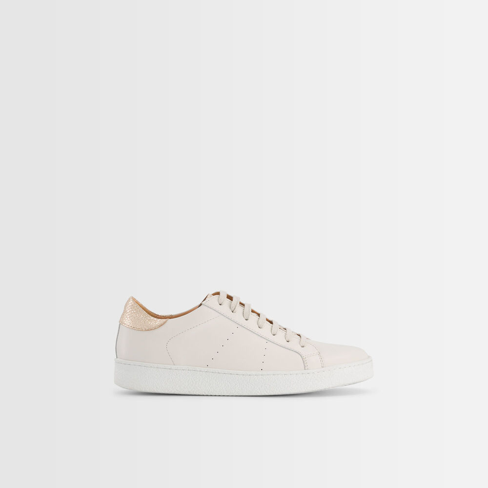 Baskets en cuir gilda creme.