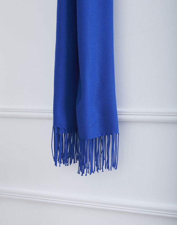 Foulard bleu à franges Fossette | 1-2-3 Foulard bleu à franges Fossette PhotoZ | 1-2-3