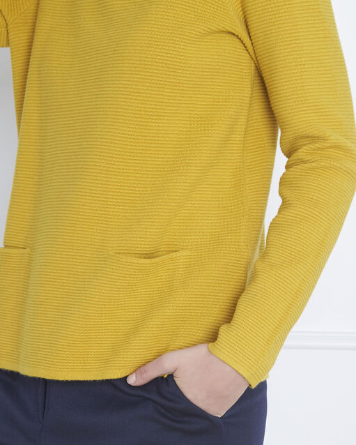 Pull anis maille fine col montant belize anis.