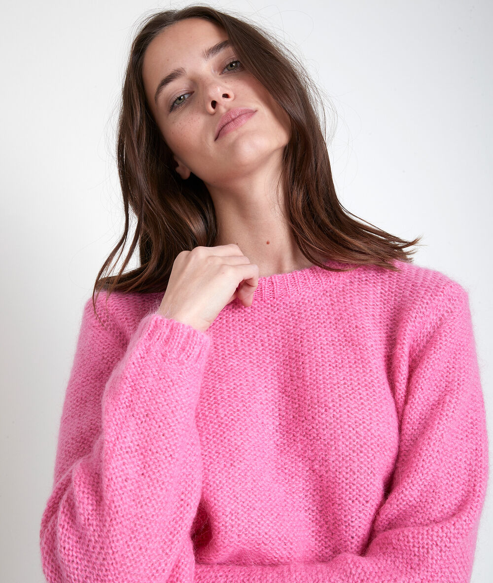 Pull en mohair mélangé rose alabama rose.