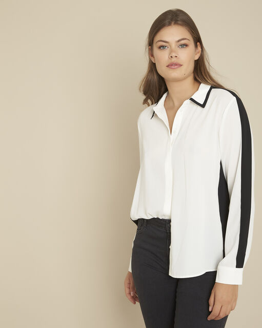 Chemise blanche en polyester recyclé margot ecru.