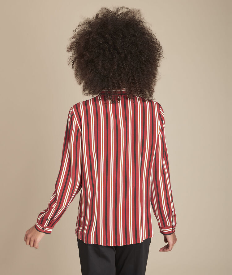 Chemise rouge rayée minsk sable.