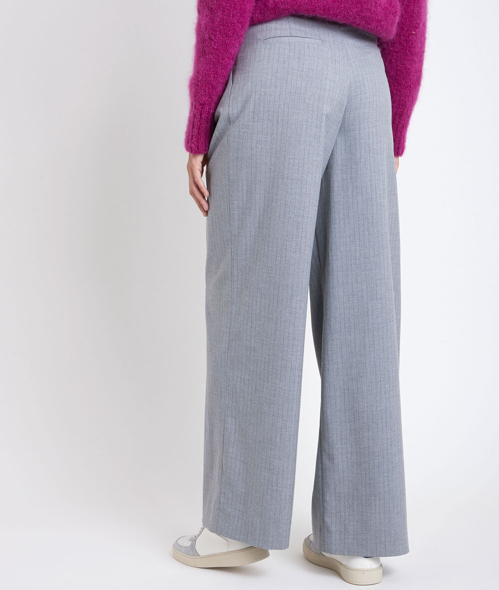 Pantalon large rayé gris marcel gris pale.