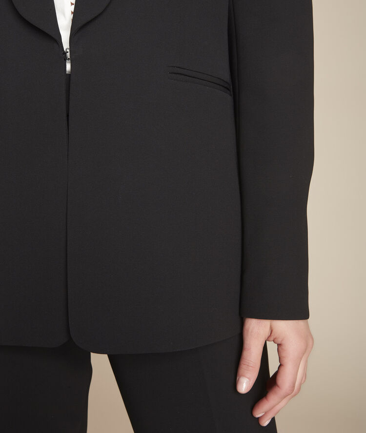 Veste noire microfibre col chale stella noir.