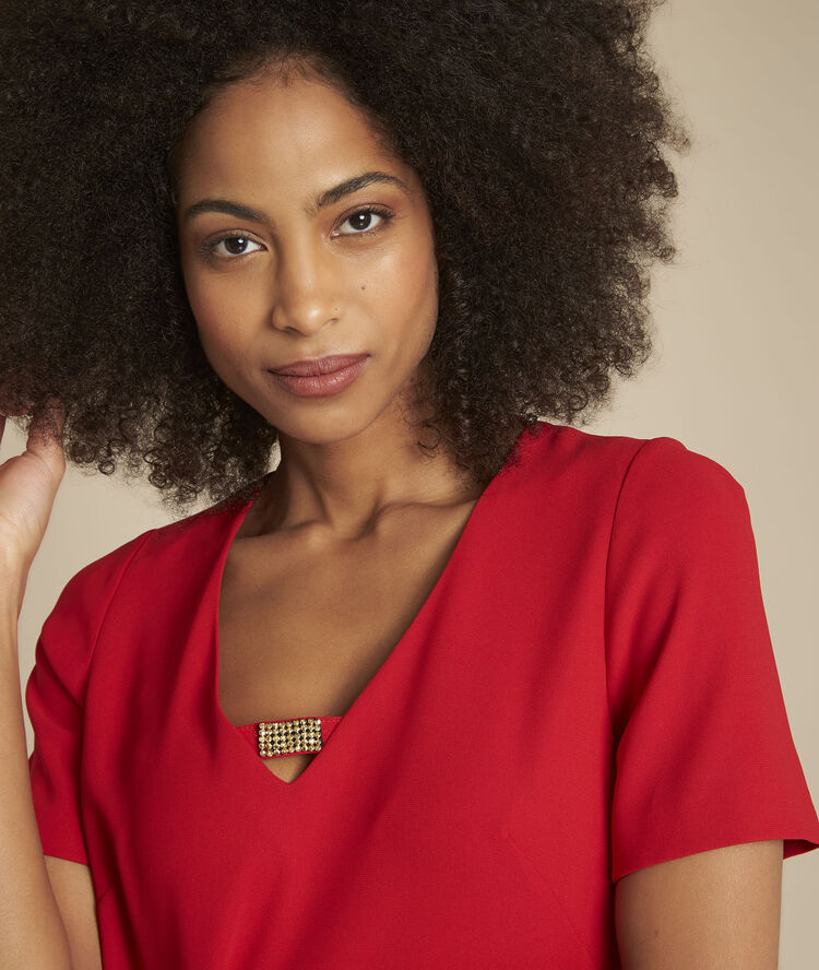 Rotes kleid mit strass-details noel rot.