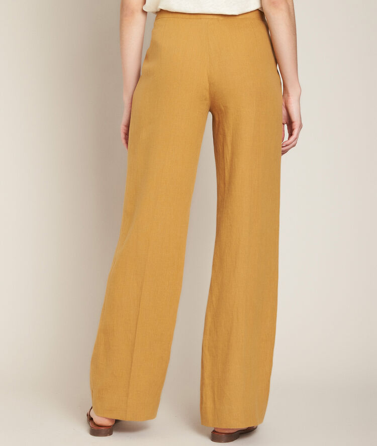 Pantalon large en lin ocre galaxy craie.