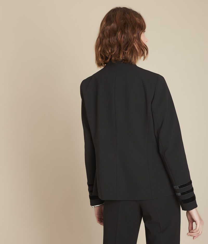 Veste en microfibre détails velours billy noir.