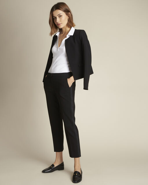Pantalon noir et sa bande latérale microfibre suzanne noir.