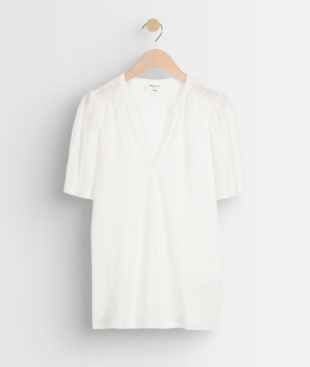 Tee-shirt en lin écru ilouise ecru.