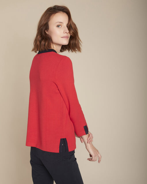Pull rouge milano col polo formule grenade.