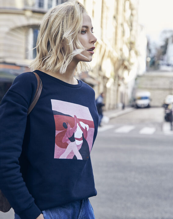 Sweatshirt marineblau Damen Internationaler Frauentag | 1-2-3 Sweatshirt marineblau Damen Internationaler Frauentag PhotoZ | 1-2-3
