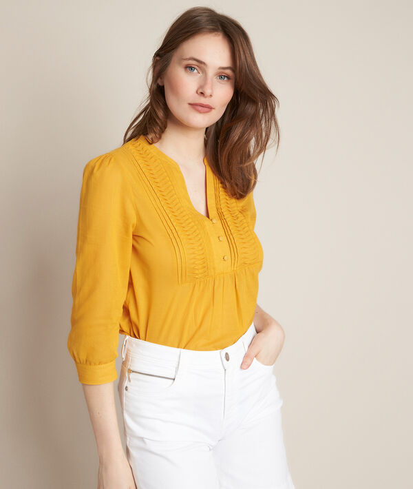 Blouse en coton safran Elodie | 1-2-3 Blouse en coton safran Elodie PhotoZ | 1-2-3