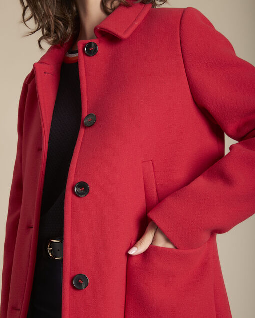 Manteau rouge en laine terry grenade.
