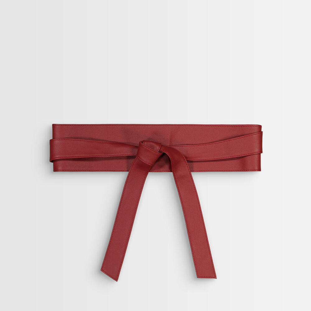 Ceinture en cuir bourgogne à nouer raul bourgogne.