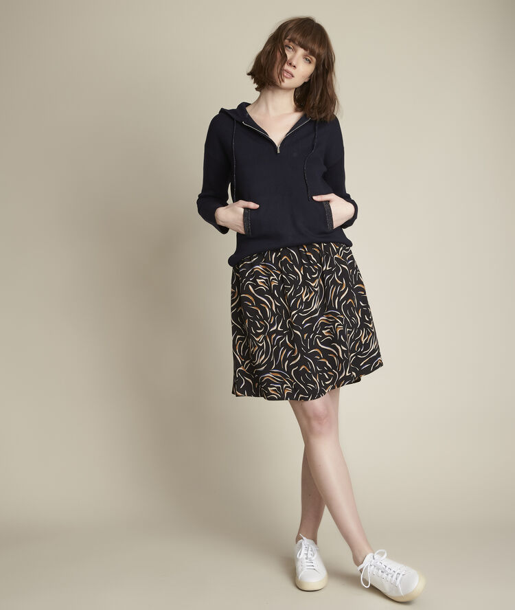 Pull &agrave; capuche danemone marine.