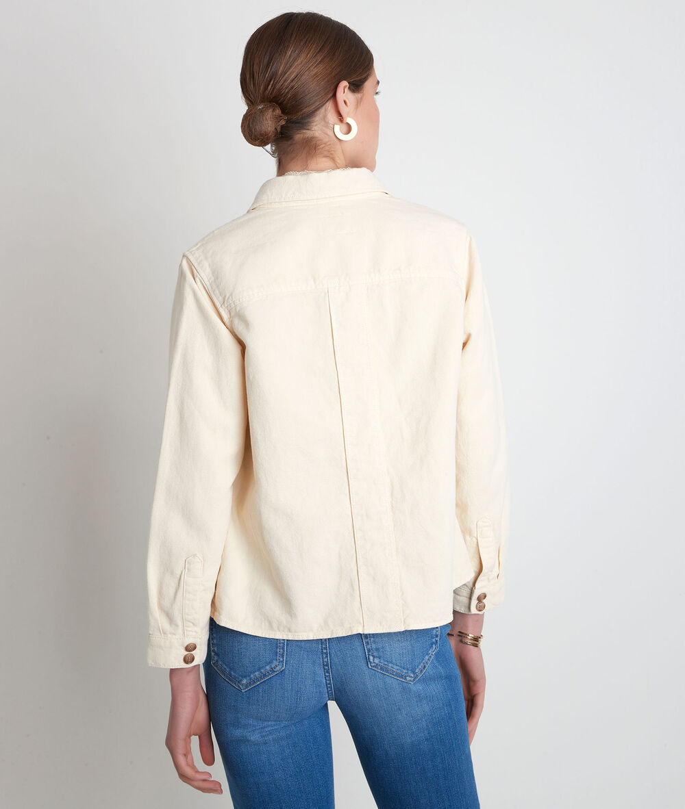 Veste en coton et lin paille romea paille.